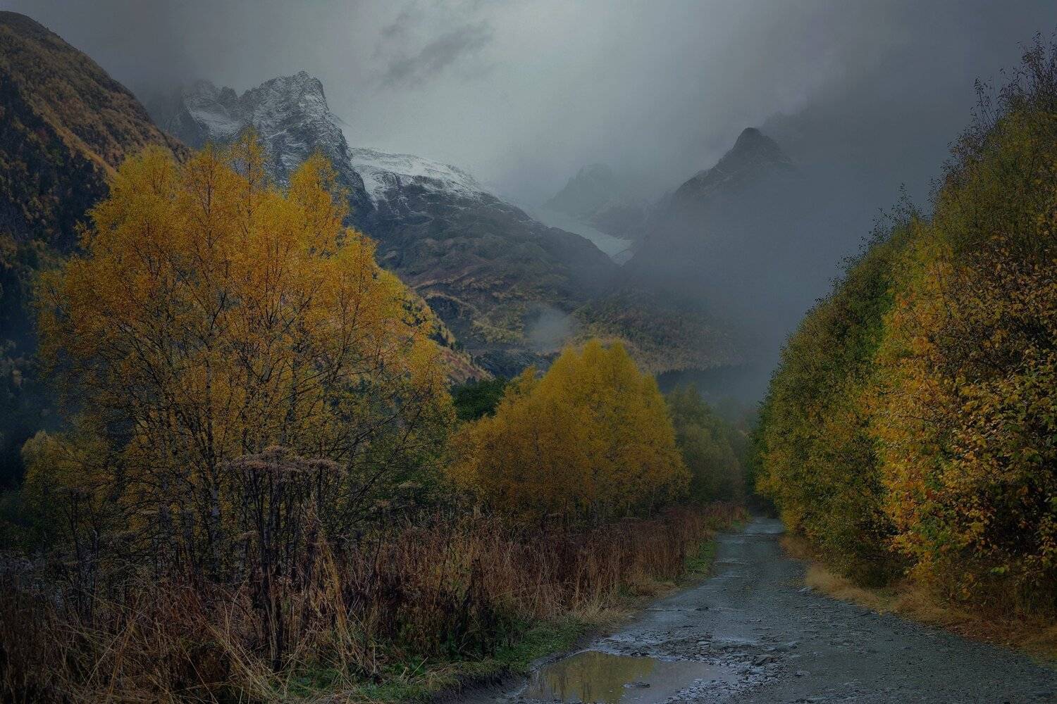 горы осень домбай, Александр Жарников