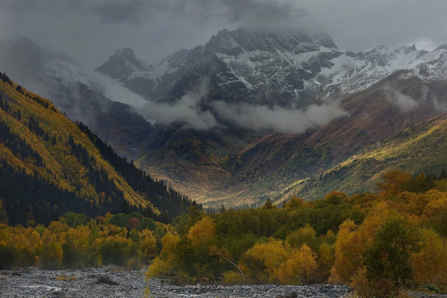 горы осень домбай, Александр Жарников