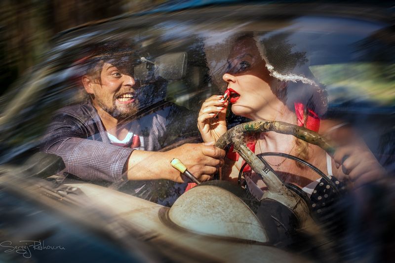 девушка, водитель, авто, скорость, прогулка - На дорогу смотри, ДУРА!!! фото превью