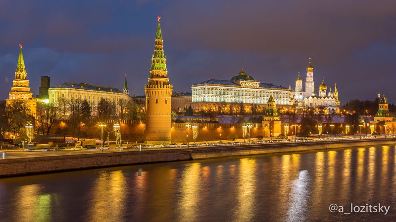 Ночной Кремль фото превью