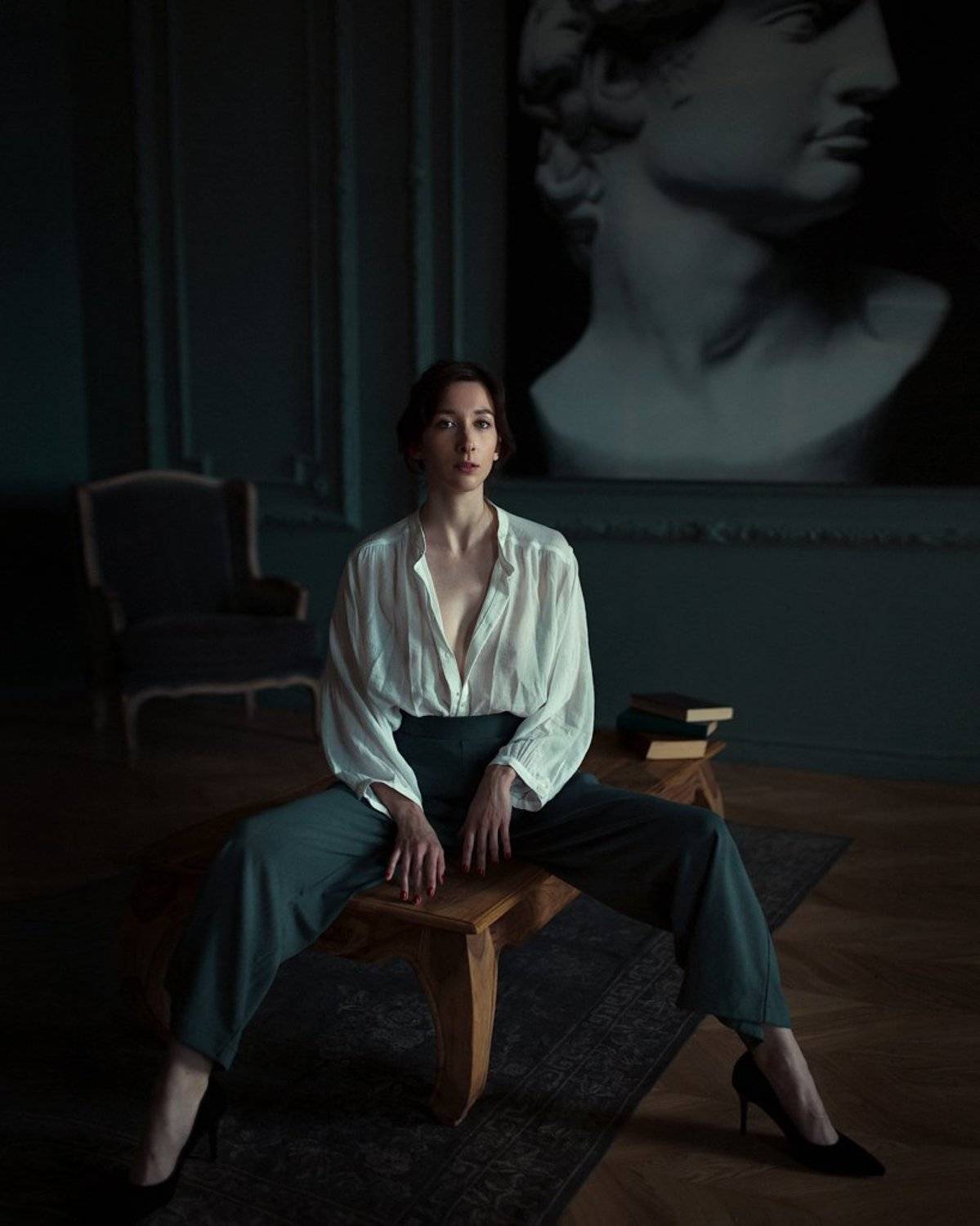 портрет студия настроение цвет девушка, Надя Акула