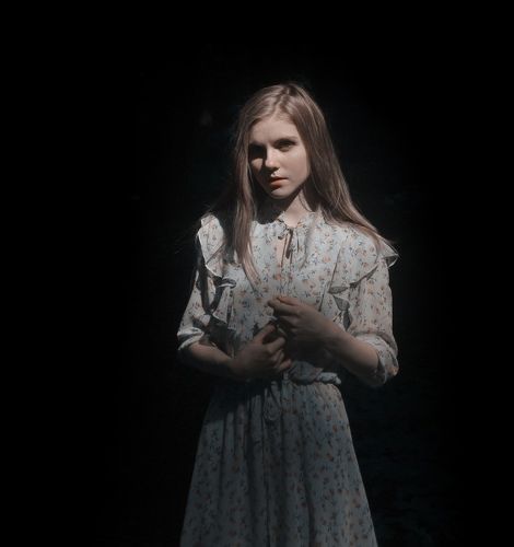 polina in a clear glade