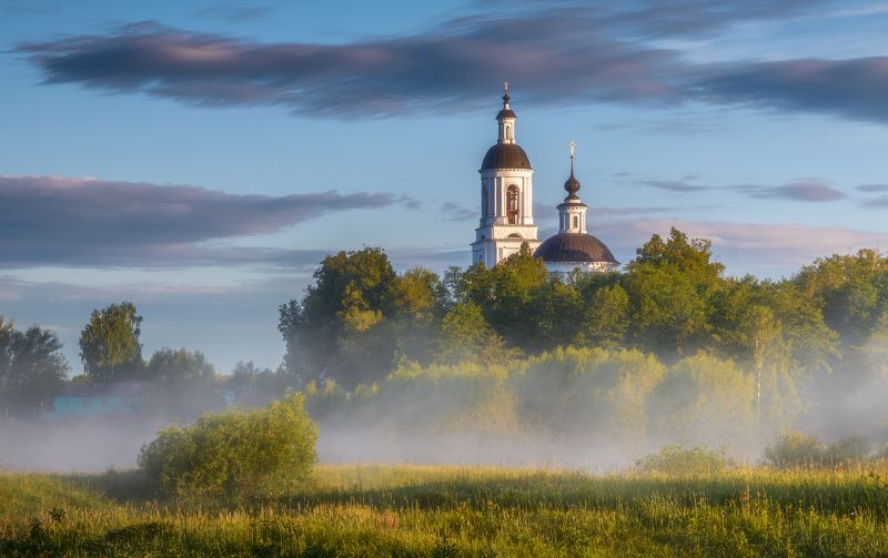 филипповское, рассвет, село, владимирская область, утро, туман Филипповское фото превью