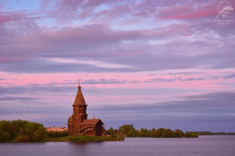 пейзаж, природа, церковь, озеро, карелия Один вечер в Кондопоге фото превью