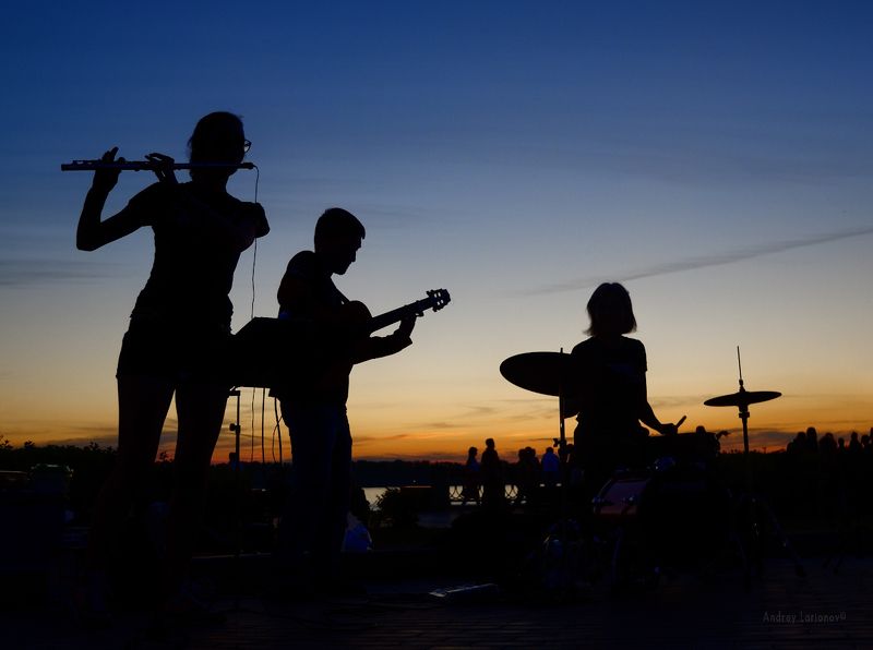 закат, лето, концерт, музыканты, флейта, гитара, барабан, андрейларионов Twilight tune фото превью
