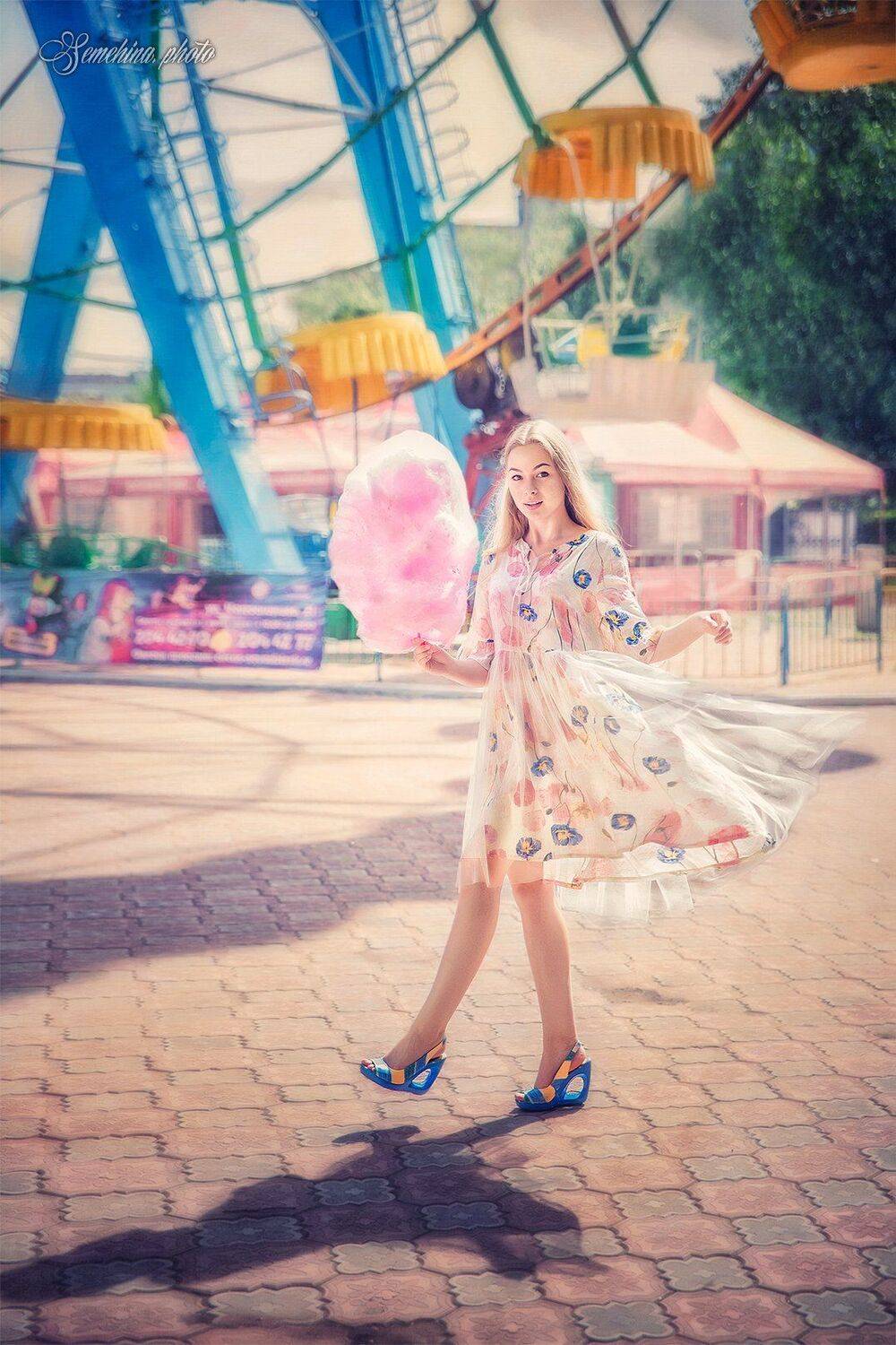 девушка, порк, лето, атракционы, винтаж, розовый, портрет, girl, portreit, summer, pink, vintage, Марина Семёхина