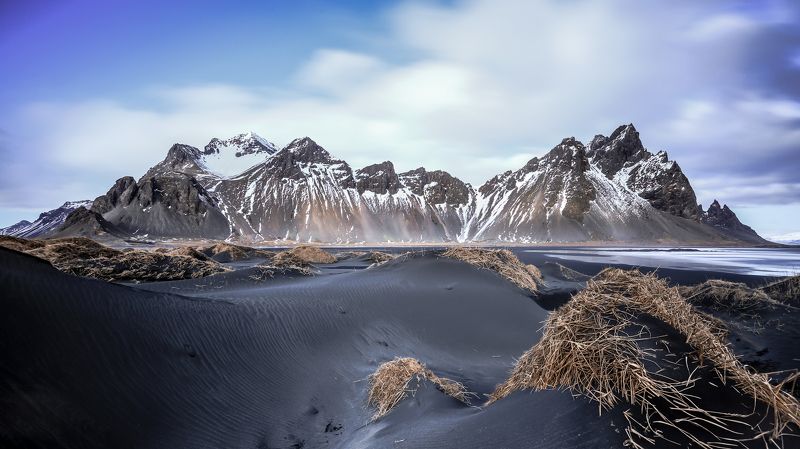 исландия,пейзаж,stokksnes,vestrahorn,горы,облака,пейзаж ... фото превью