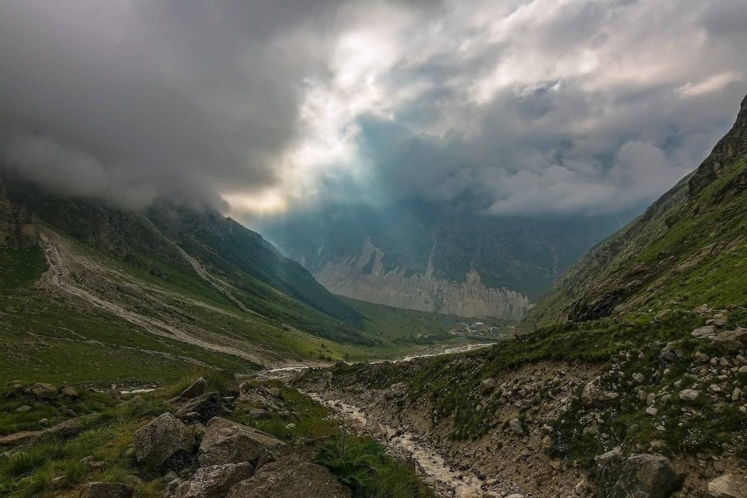 горы, облака, кавказ, Эстелла