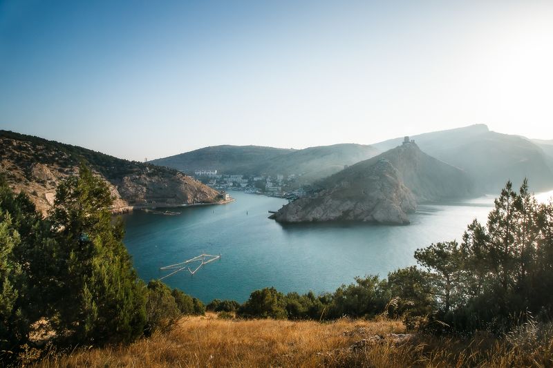 море, черное море, бухта, вода, небо, утро, рассвет, пейзаж, sea, black sea, seascape, water, sky, morning Утро в гавани фото превью
