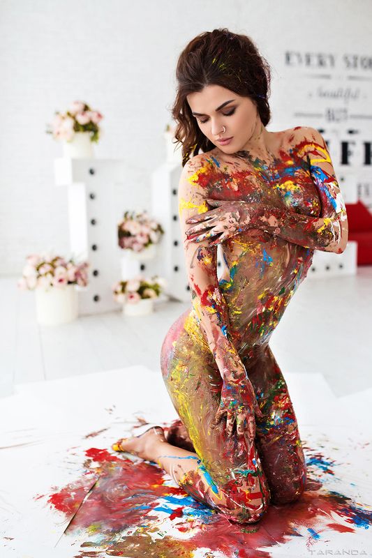 kiev, nu, nude, sexy, ukraine, girl, model, studio, paint, colors Paint me! фото превью