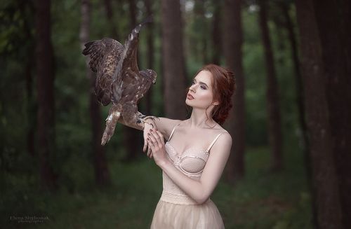 girl with a hawk