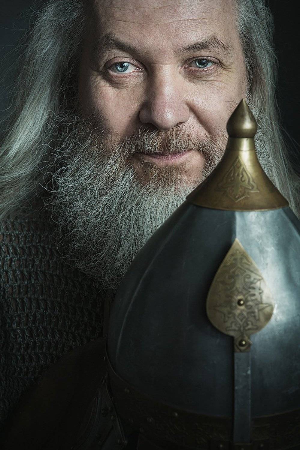 богатырь, русский, мужской, портрет, глаза , шлем, шелом, борода, русич, Дарья Комарова