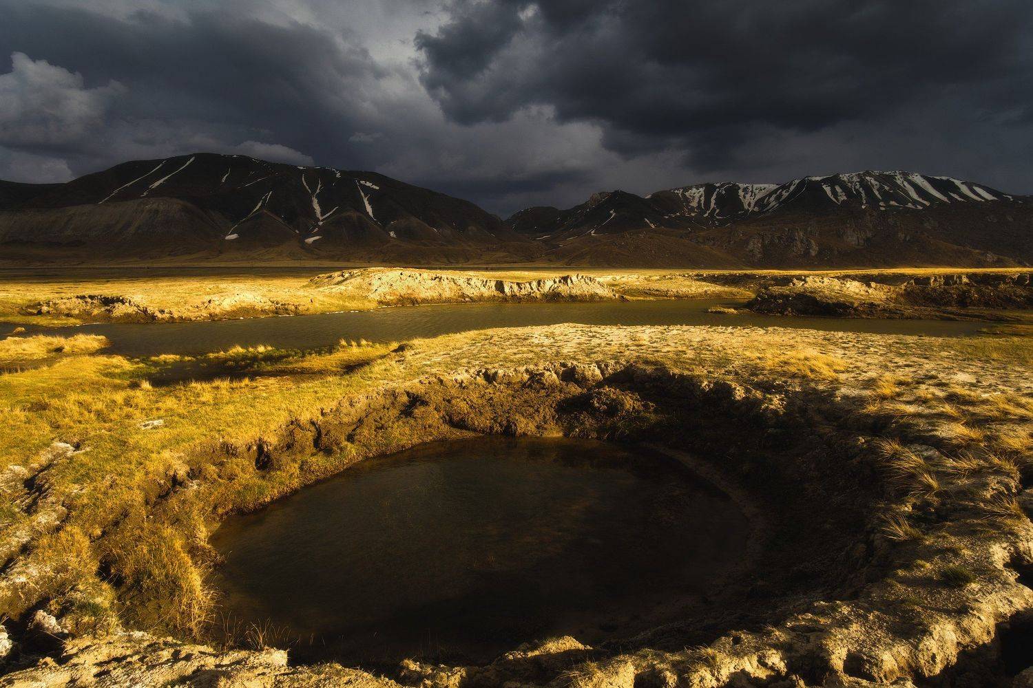 киргизия, кыргызстан, средняя азия, горы, дорога, скалы, пейзаж, лето, ущелье, озеро, закат, Оборотов Алексей