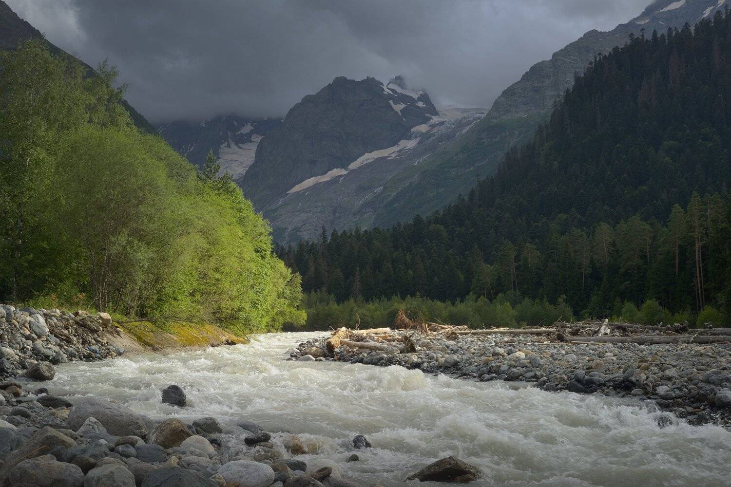 горы лето вечер домбай, Александр Жарников
