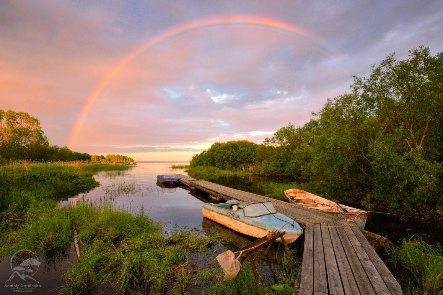 пейзаж, карелия, радуга, закат, Анатолий Гордиенко
