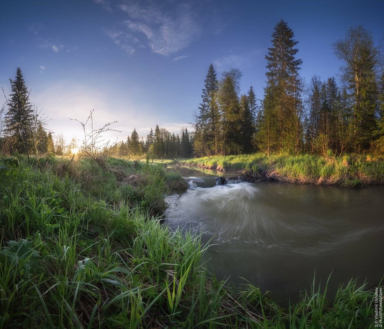 утро, рассвет, берег, река, волим, небо, пермский край, Владимир Ушаков