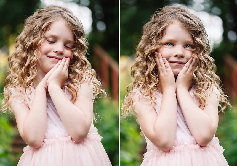 дети, девочка, улыбка, лето Маленькая мечтательница фото превью