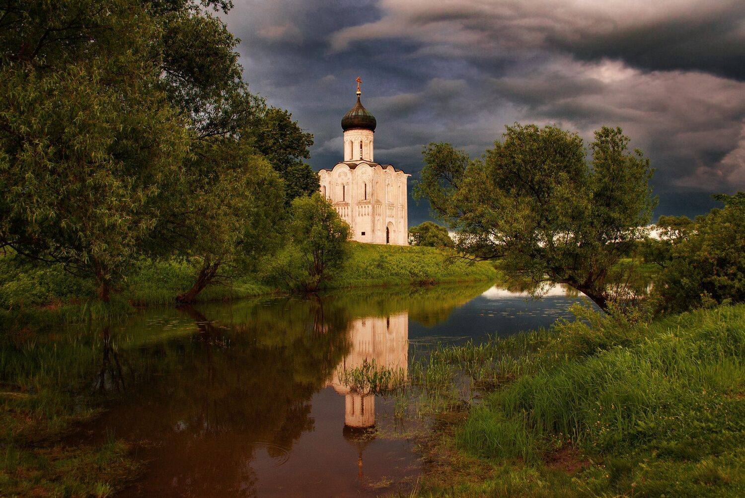 гроза, церковь, лето, закат, Екатерина