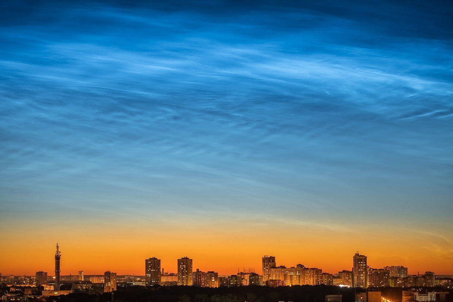 серебристые, облака, екатеринбург, город, Василий Яковлев