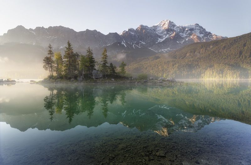 Озеро, Германия, Бавария, Айбзее Остров фото превью