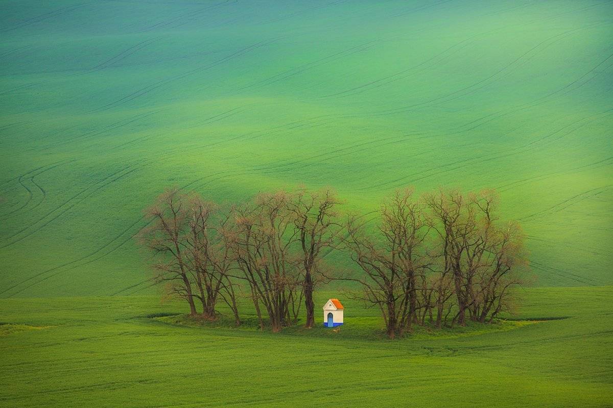 chapel,moravia.hills,green,trees, Marek Biegalski