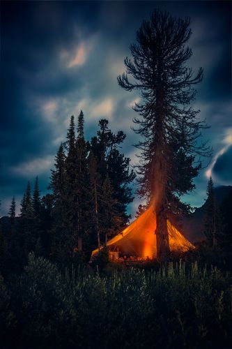 Холодный вечер у костра / Cold evening by the fire