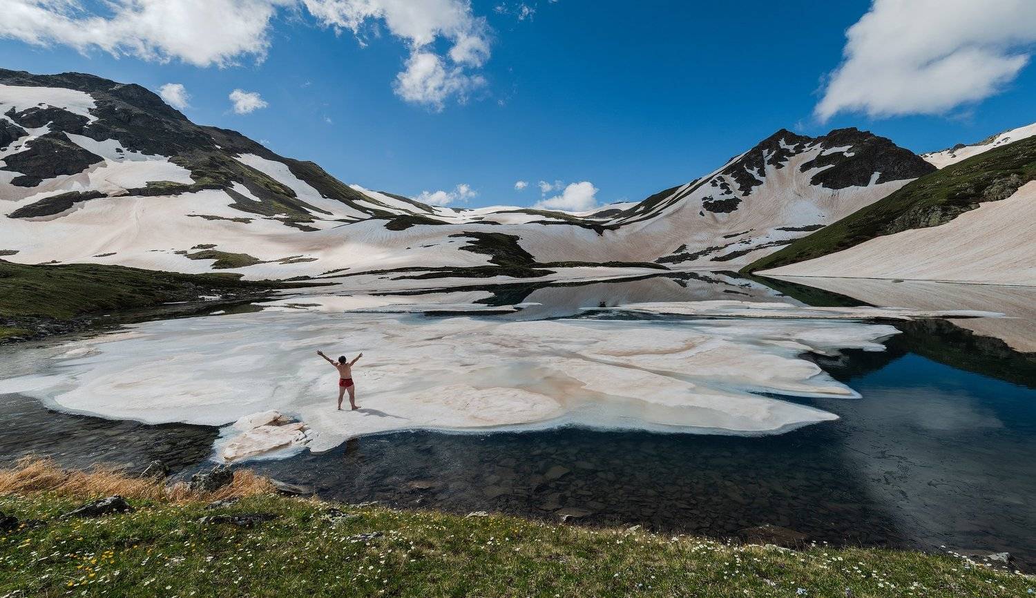 кавказ, горы, кчр, загедан, озеро, июнь, 2018, человек, ФЁДОР