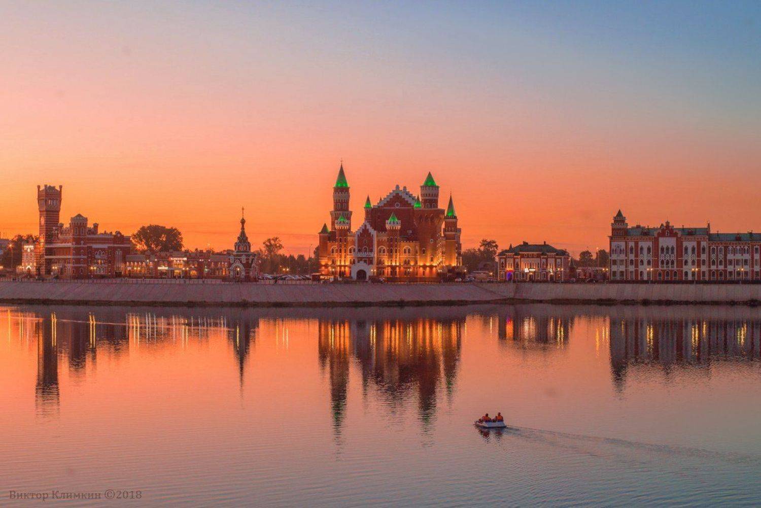 йошкар-ола, город, вечер, театр, река, малая кокшага, Виктор Климкин