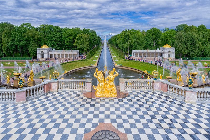 пейзаж симметрия город архитектура петергоф Симметрия Петергофа фото превью