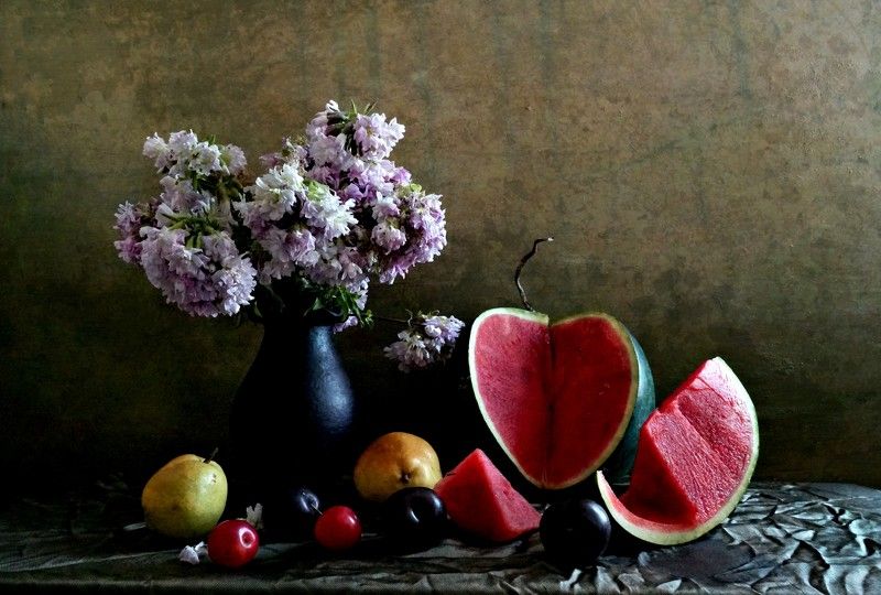 flower and watermelon Stillife фото превью