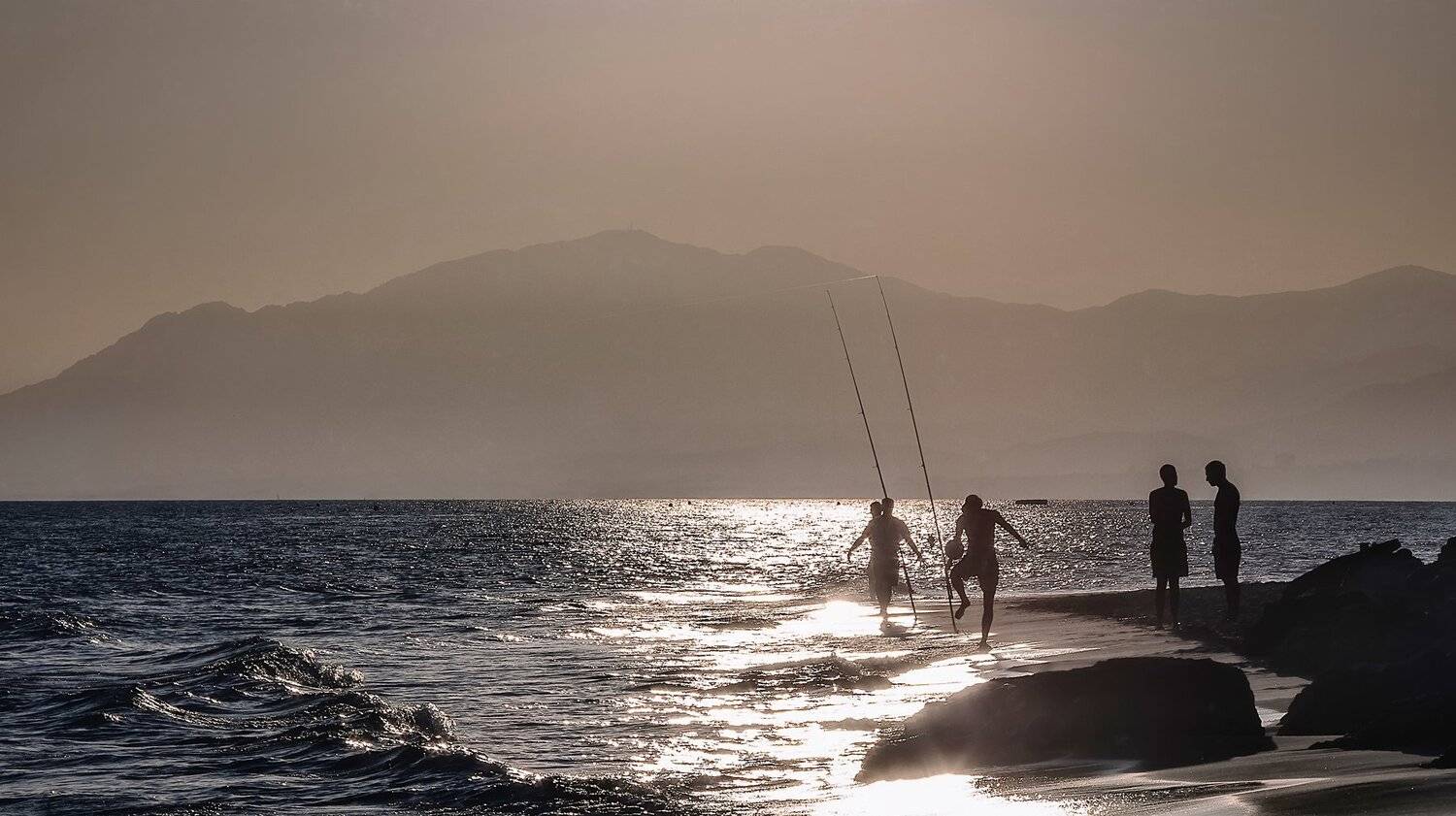 море,вечер,закат,люди,пляж, Тамара