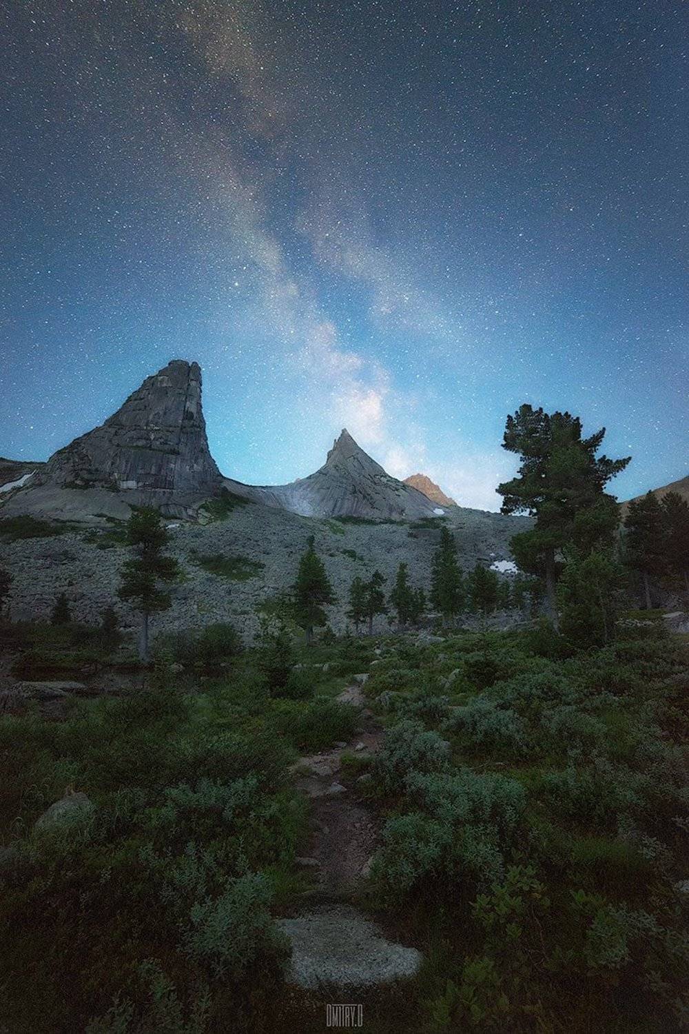 ергаки, пейзаж, горы, ночь, россия,, Дмитрий Доронин