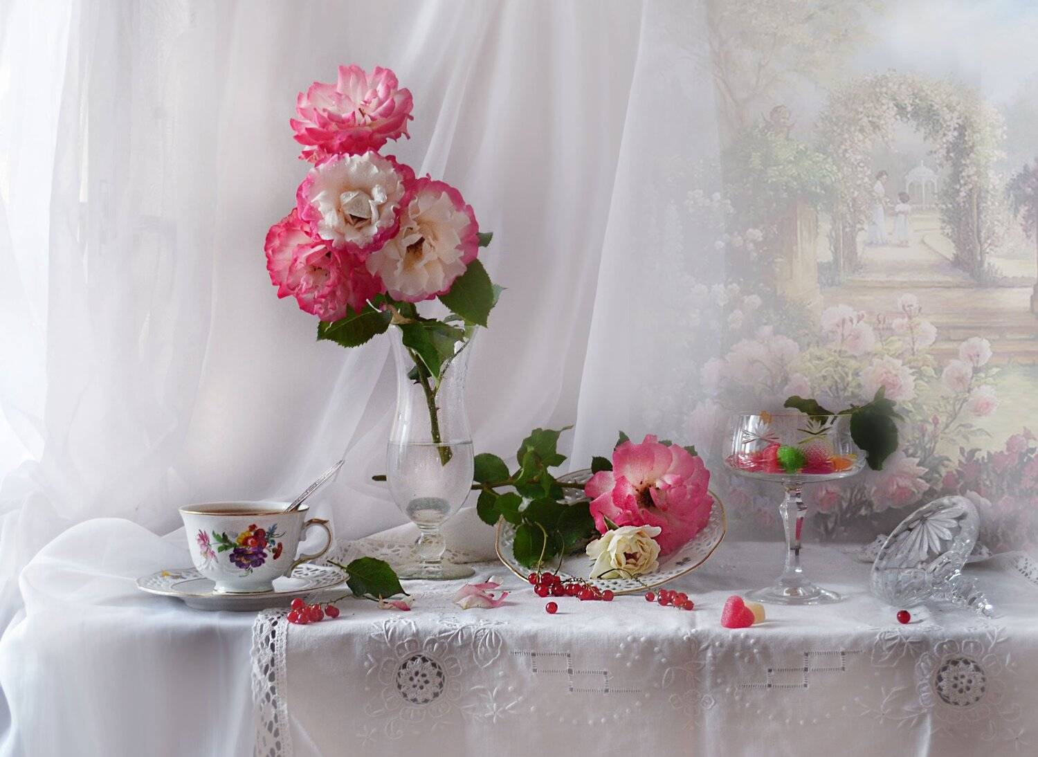 still life,натюрморт, фото натюрморт, розы, цветы, фарфор, стекло, настроение, лето, июль, Колова Валентина