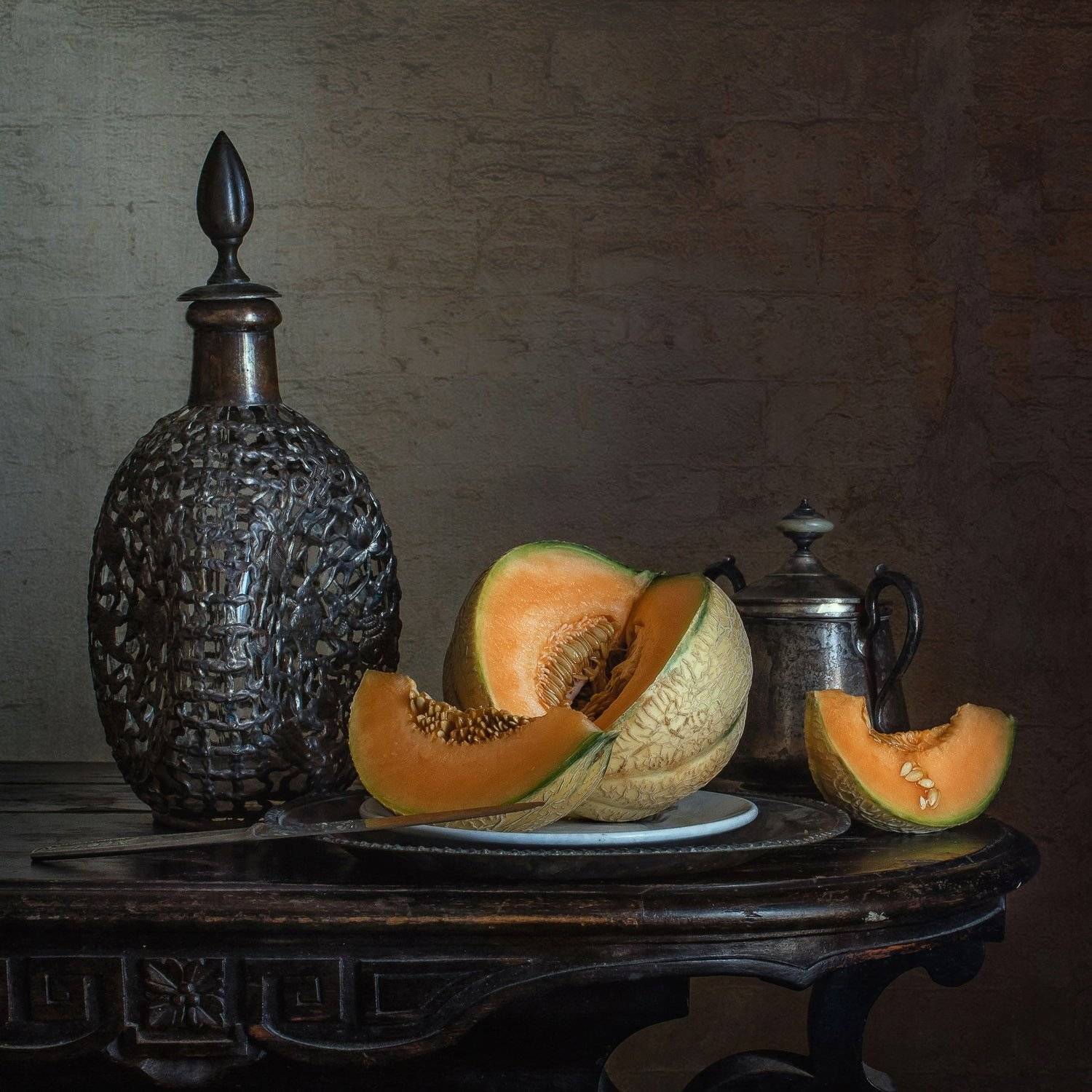 натюрморт, графин, дыня, Анна Петина