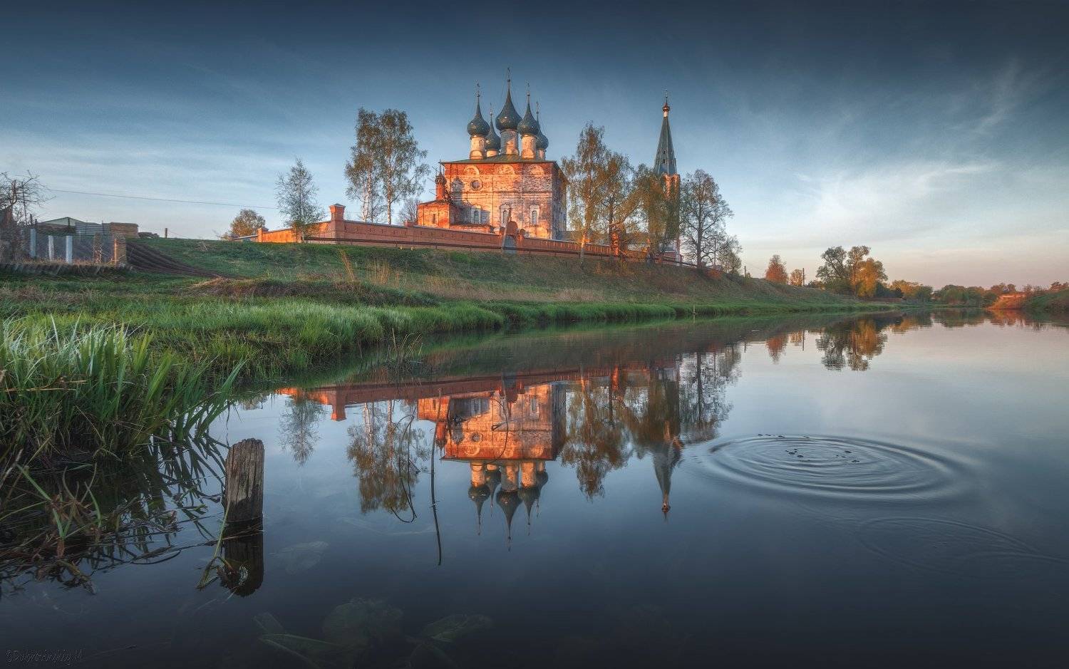дунилово, теза, ивановская область, рассвет, река, храм, Михаил Дубровинский