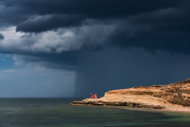 крым, море, черное море, стихия, непогода, дождь, ливень, лето, пейзаж, путешествия, туризм, россия, лето в крыму Сила стихии фото превью