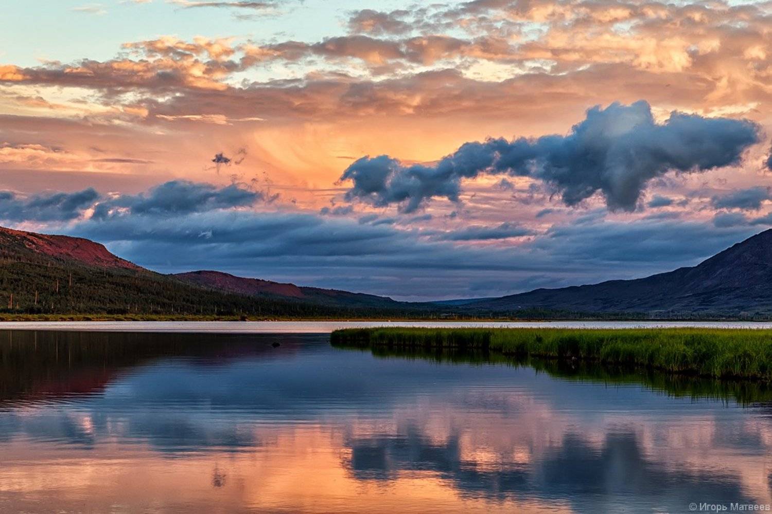 пейзаж,горы,закат,небо,озеро,, Матвеев Игорь
