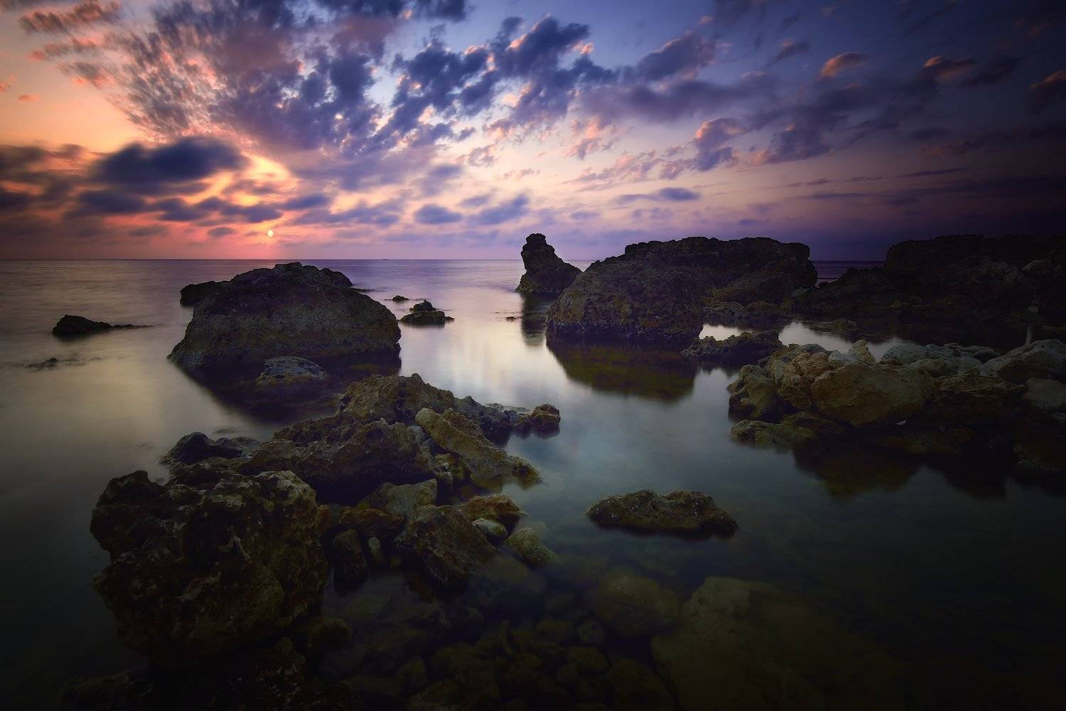 крым, черное море, природа, море, лето, вечер, закат, свет, Алексей Никонов