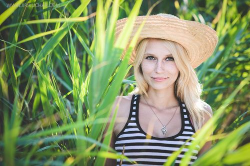 Adela by the pond