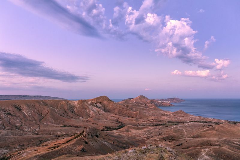Black sea, Koktebel, Crimea, sunset, sunrise, night sky, moon light Фотоистория одного дня в Коктебеле. Крым фото превью
