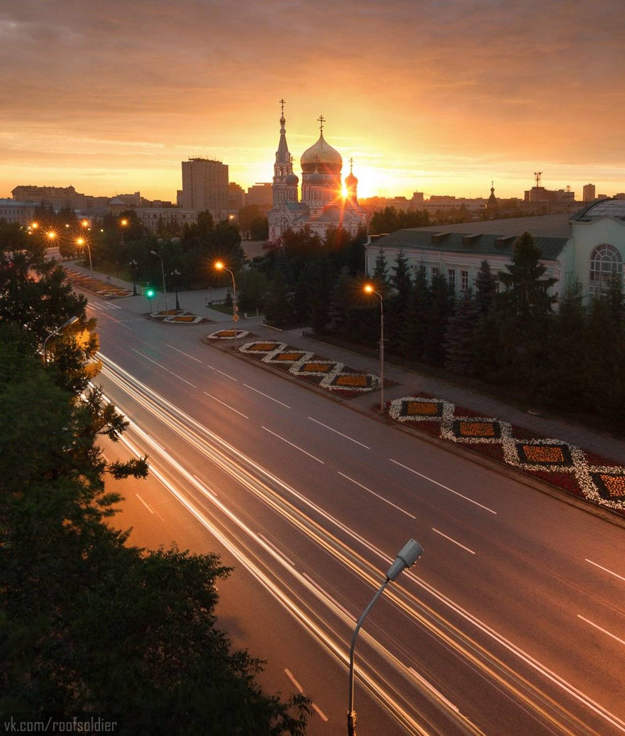 Омск, Россия, крыша, выдержка, храм, город, закат, Голубев Алексей