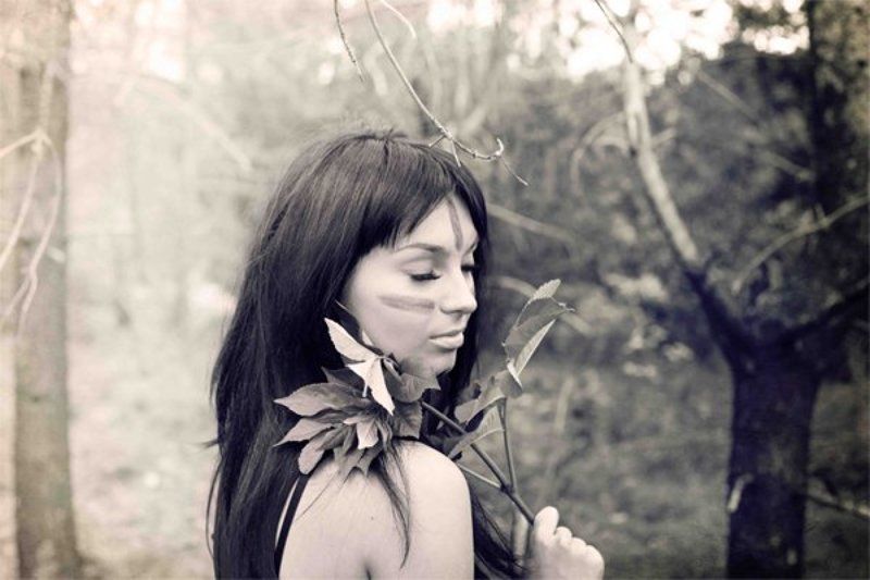 амазонка, девушка, портрет, bw  фото превью