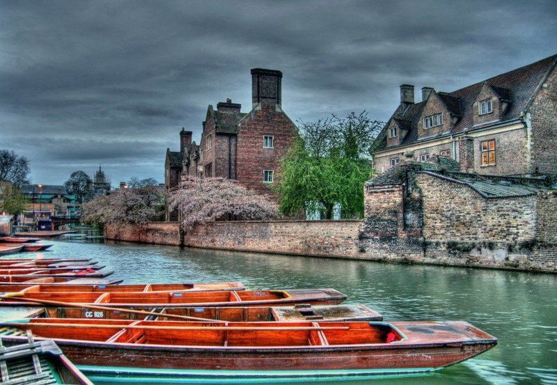hdr, англия, лодки, панорама, река  фото превью