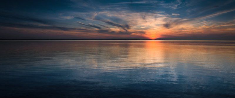 чайки, небо, природа, горьковское море, пейзаж  фото превью
