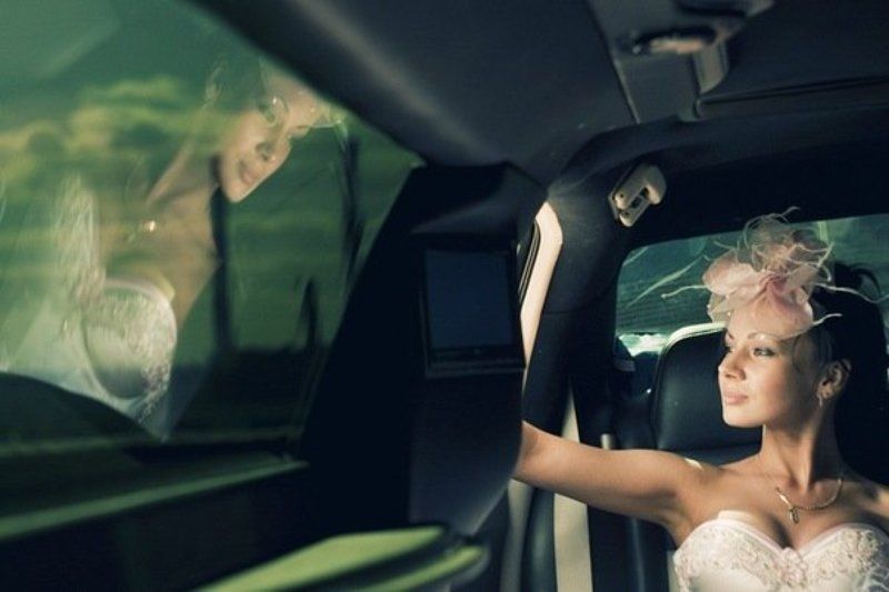 невеста, девушка, портрет, невеста, лимузин, фата, свадьба  фото превью