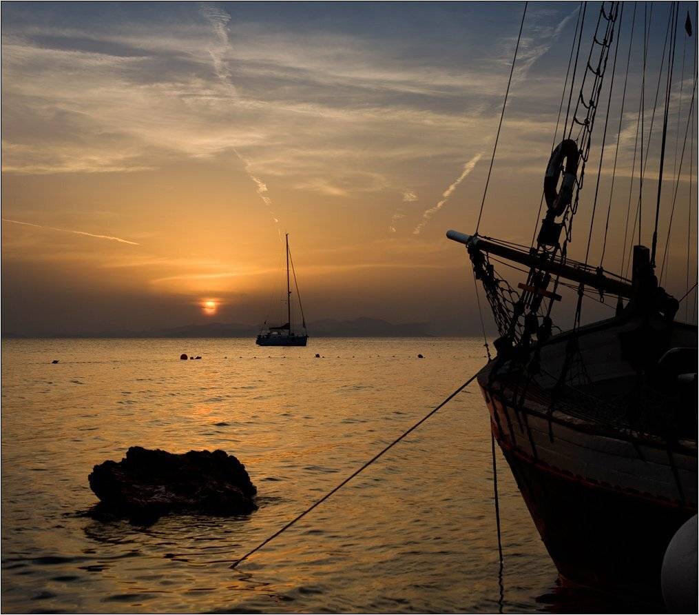 groatia, ховатия, море, вечер, закат, яхты, Boris Bort