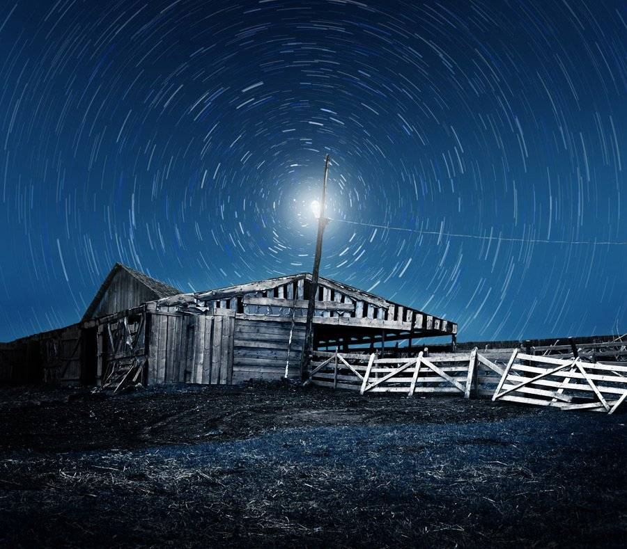 , abandoned, cable, trails, stars, light, ir, Caras Ionut