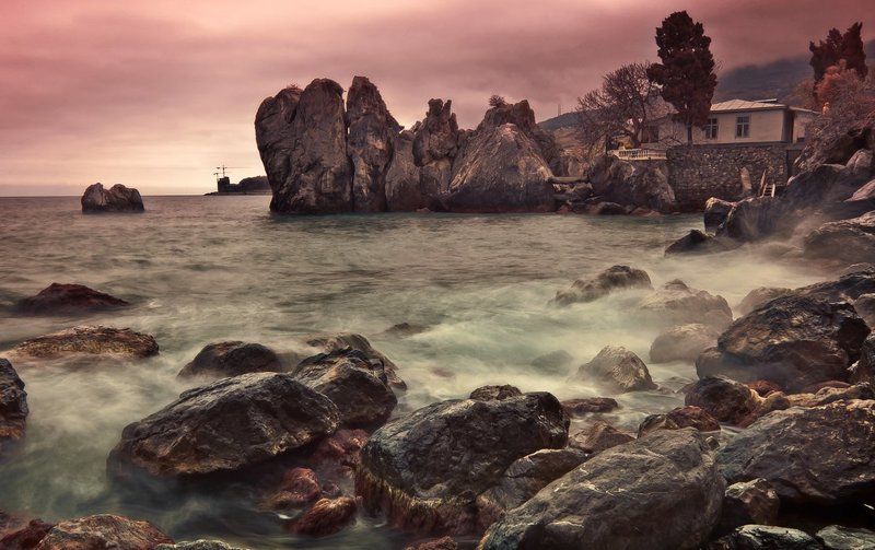 скалы, камни, море  фото превью