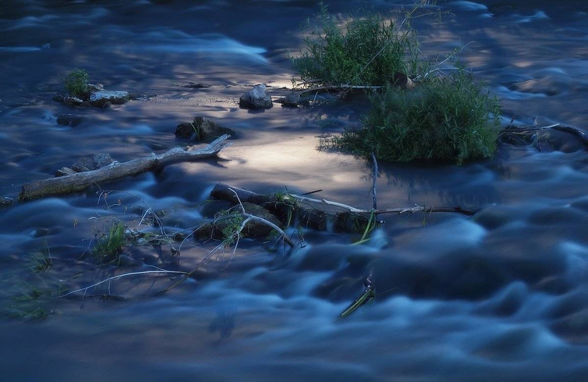 река, ночь, луна, Владимир Перепечаев