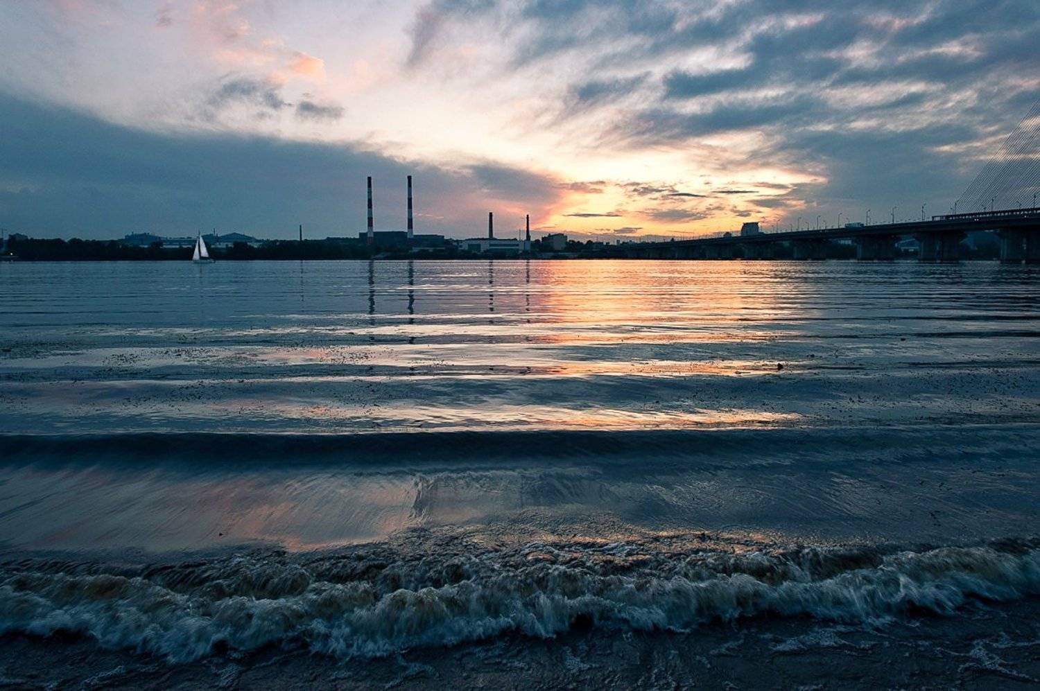 киев, днепр, закат, облака, , Elena